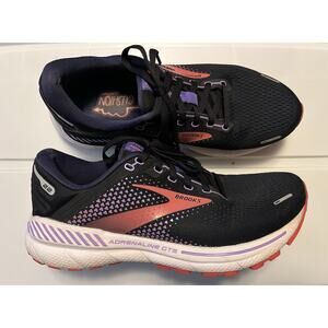 Brooks Adrenaline GTS 22 Shoes Women's Size 9 Wide Black Purple Running Cushion